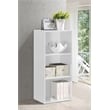 Hodedah Three Shelf Versatil Wooden Bookcase in White Finish