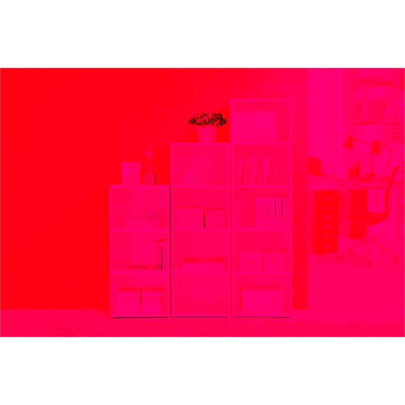 Hodedah Three Shelf Versatil Wooden Bookcase in White Finish