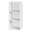 Hodedah Three Shelf Versatil Wooden Bookcase in White Finish
