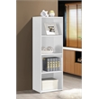 Hodedah Four Shelf Multi-Purpose Wooden Bookcase in White Finish