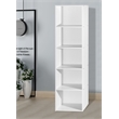 Hodedah Five Shelf Multi-Purpose Wooden Bookcase in White Finish