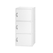 Hodedah 3 Shelf 3 Door Multi-Purpose Wooden Bookcase in White Finish