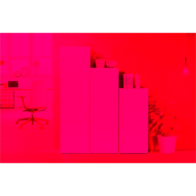 Hodedah 3 Shelf 3 Door Multi-Purpose Wooden Bookcase in White Finish