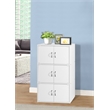 Hodedah 3 Shelf 6 Door Multi-Purpose Wooden Bookcase in White Finish