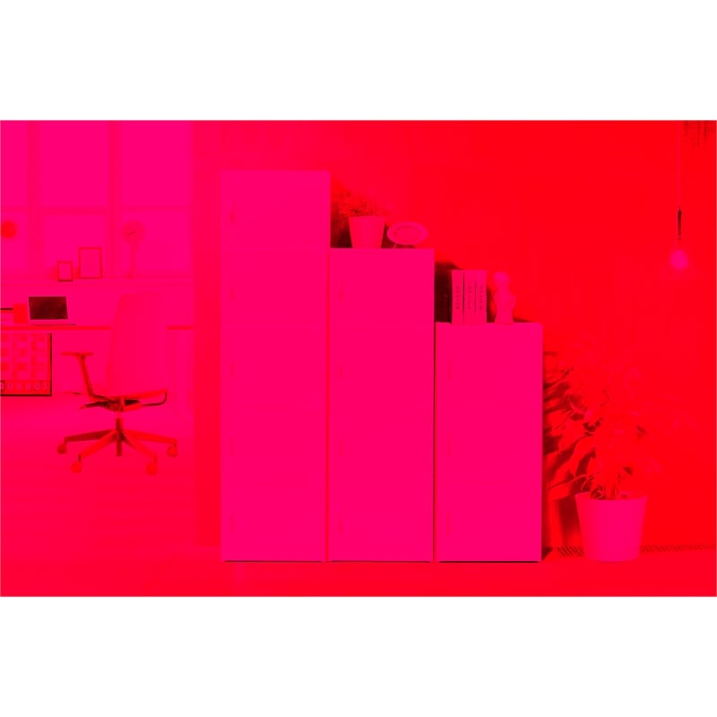 Hodedah 4 Shelf 4 Door Multi-Purpose Wooden Bookcase in White Finish