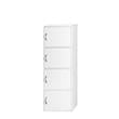 Hodedah 4 Shelf 4 Door Multi-Purpose Wooden Bookcase in White Finish