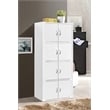 Hodedah 4 Shelf 8 Door Versatil Wooden Bookcase Cabinet in White Finish