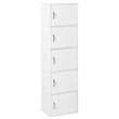 Hodedah 5 Shelf 5 Door Multi-Purpose Wooden Bookcase in White Finish