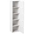 Hodedah 5 Shelf 5 Door Multi-Purpose Wooden Bookcase in White Finish