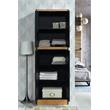 Hodedah 4 Door Kitchen Pantry with 4 Shelves 5 Compartments in Black-Beige Wood
