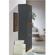 Hodedah 4 Door Wooden Kitchen Pantry 4 Shelves 5 Compartments in Gray Oak Wood