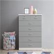Hodedah 7 Drawer Chest with Locks on 2 Top Drawers in Gray Wood