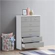 Hodedah 7 Drawer Chest with Locks on 2 Top Drawers in Gray Wood