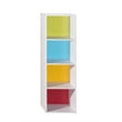 Hodedah Four Shelf Multi-Purpose Wooden Bookcase in Multi-color Finish
