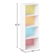 Hodedah Four Shelf Multi-Purpose Wooden Bookcase in Multi-color Finish