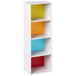 Hodedah Four Shelf Multi-Purpose Wooden Bookcase in Multi-color Finish