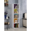 Hodedah Five Shelf Multi-Purpose Wooden Bookcase in Multi-color Finish