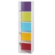 Hodedah Five Shelf Multi-Purpose Wooden Bookcase in Multi-color Finish