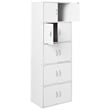 Hodedah 5 Shelf 10 Door Multi-Purpose Wooden Bookcase in Multi-color Finish