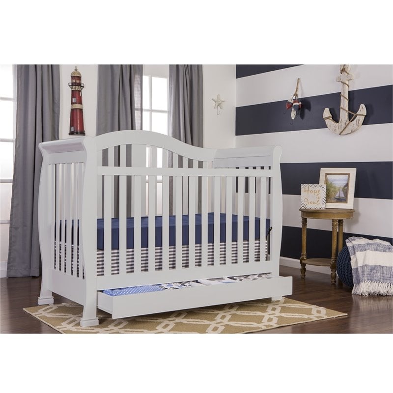 Dream On Me Addison 5-in-1 Convertible Crib with Storage in Mistyc Grey ...