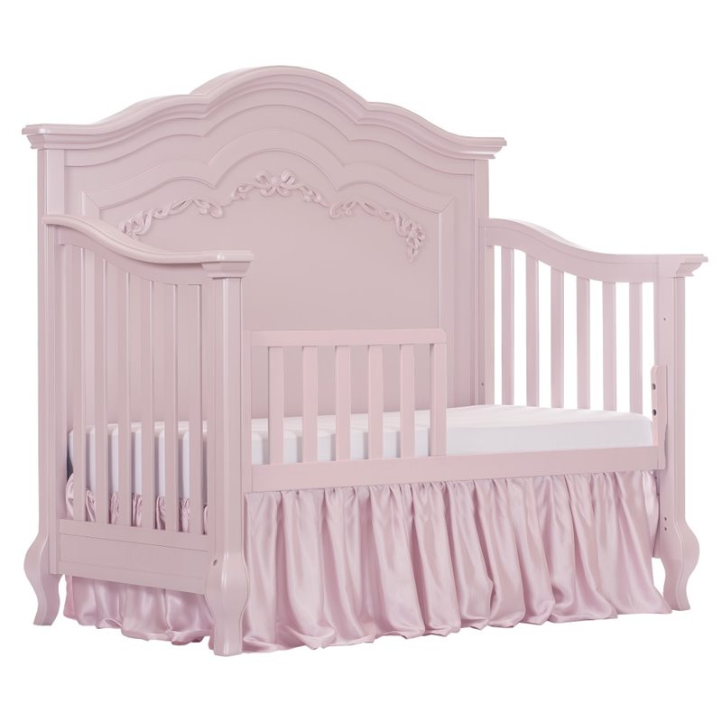 Evolur Aurora 5 in 1 Convertible Crib in Blush Pink Pearl 832BL