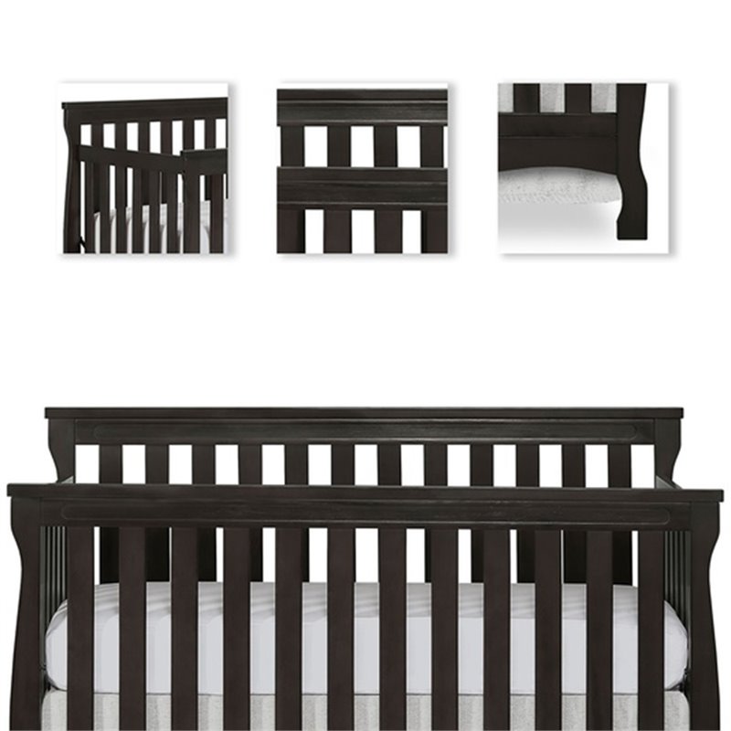 Dream On Me Keyport 5 In 1 Convertible Crib In Dark Brown 727 Chcl