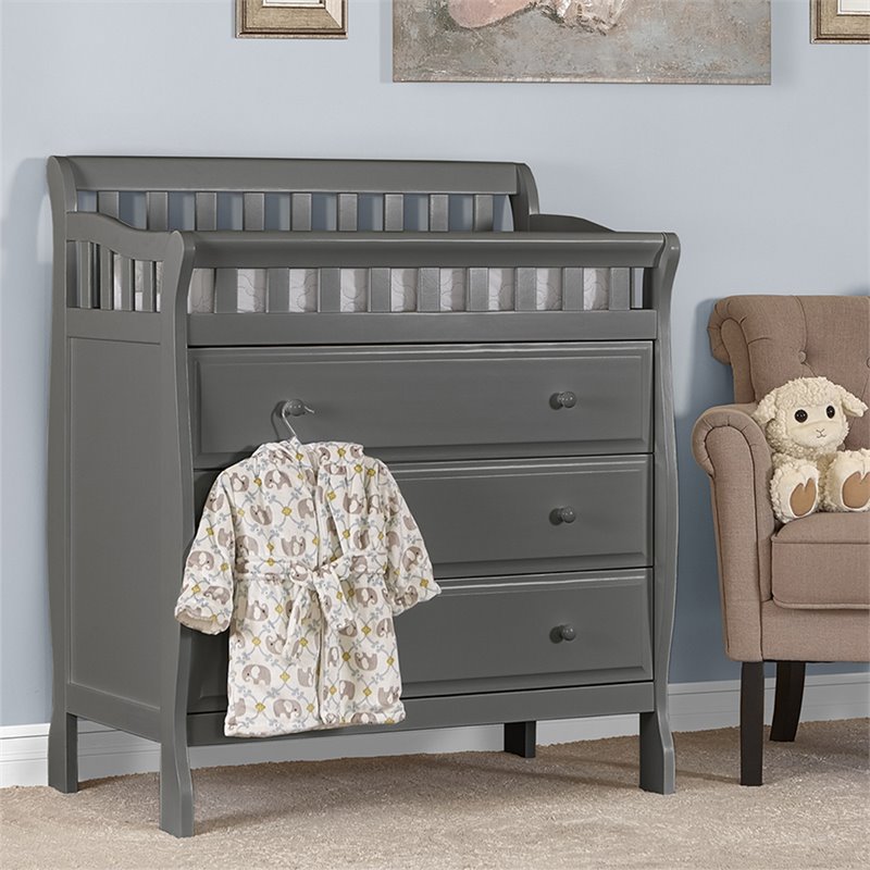 Dream On Me Marcus Baby Changing Table, Gray Changing Table Dresser