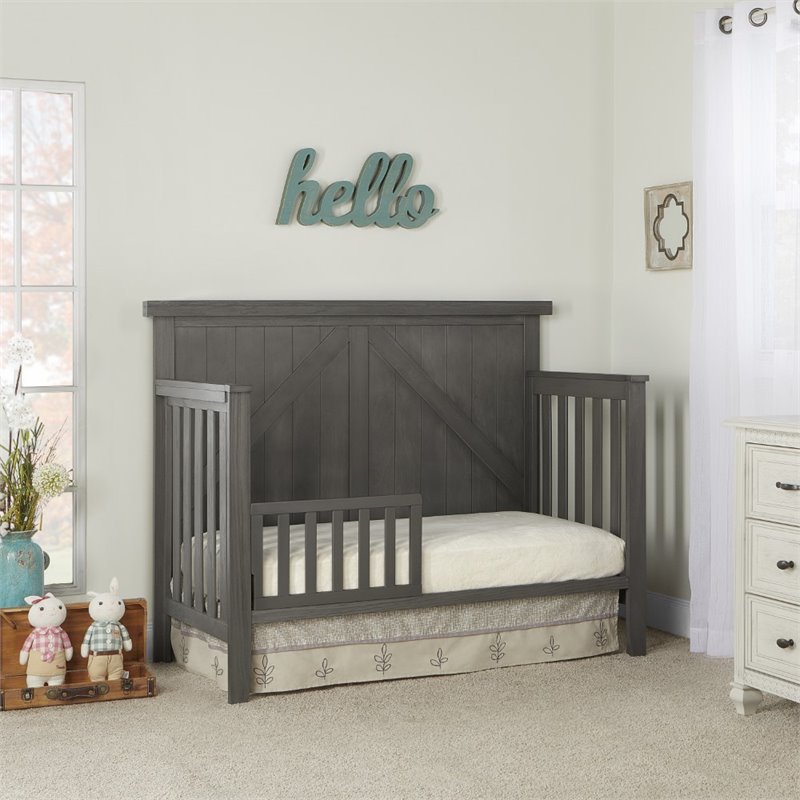weathered gray crib
