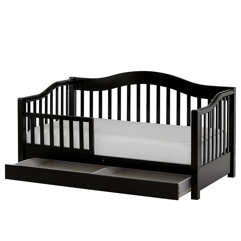 black toddler bed