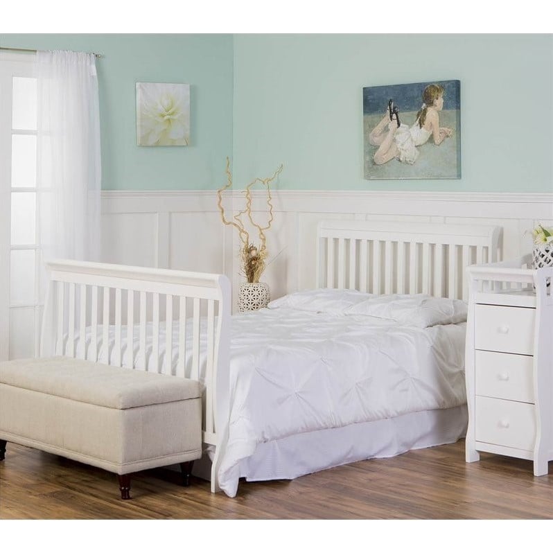 dream on me 5 in 1 brody convertible crib with changer white