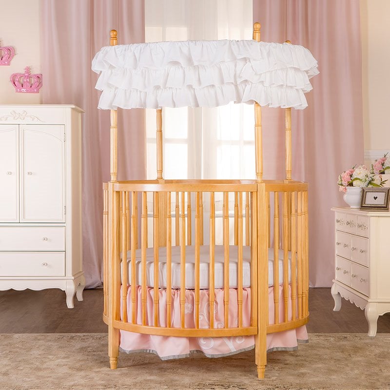 dream on me sophia posh circular crib silver pearl