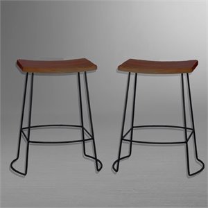 Carolina Classics Aryan 24&quot Saddle Seat Counter Stool (Set of 2)