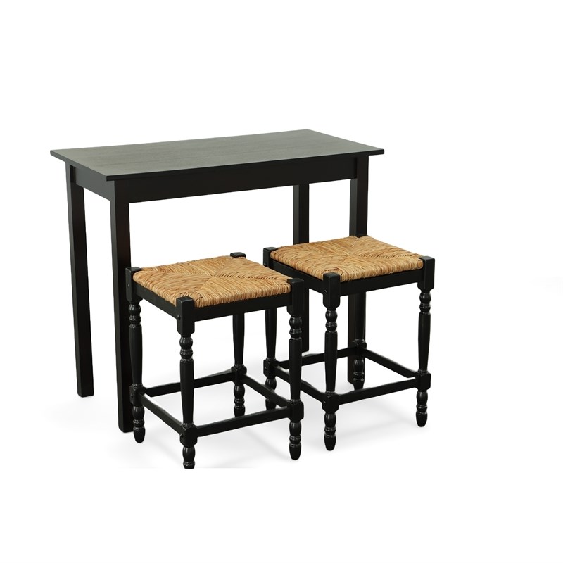 Carolina Classics Noah Pub Bar Table in Antique Black