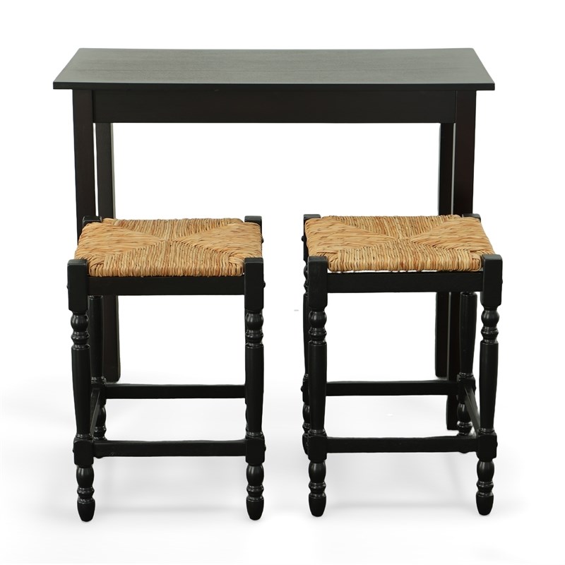 Carolina Classics Noah Pub Bar Table in Antique Black