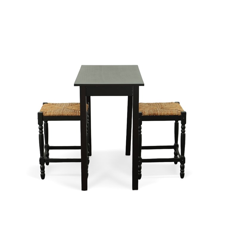 Carolina Classics Noah Pub Bar Table in Antique Black
