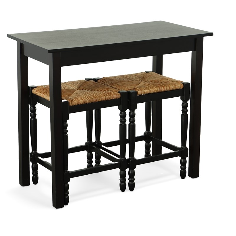 Carolina Classics Noah Pub Bar Table in Antique Black