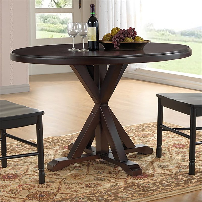 Carolina Classics Eila X Base Dining Table in Espresso Cymax Business
