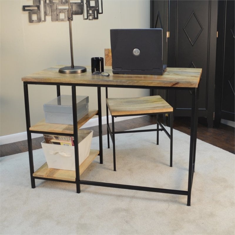Carolina Classics Isaac Desk in Natural Mango and Black