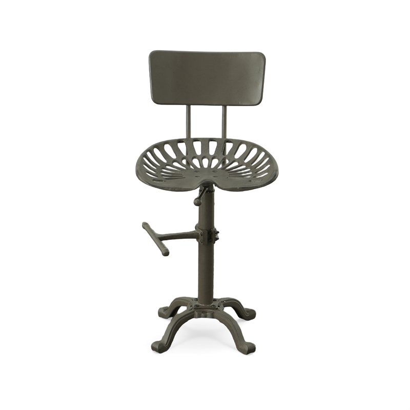 Carolina Classics August Adjustable Bar Stool in Gray