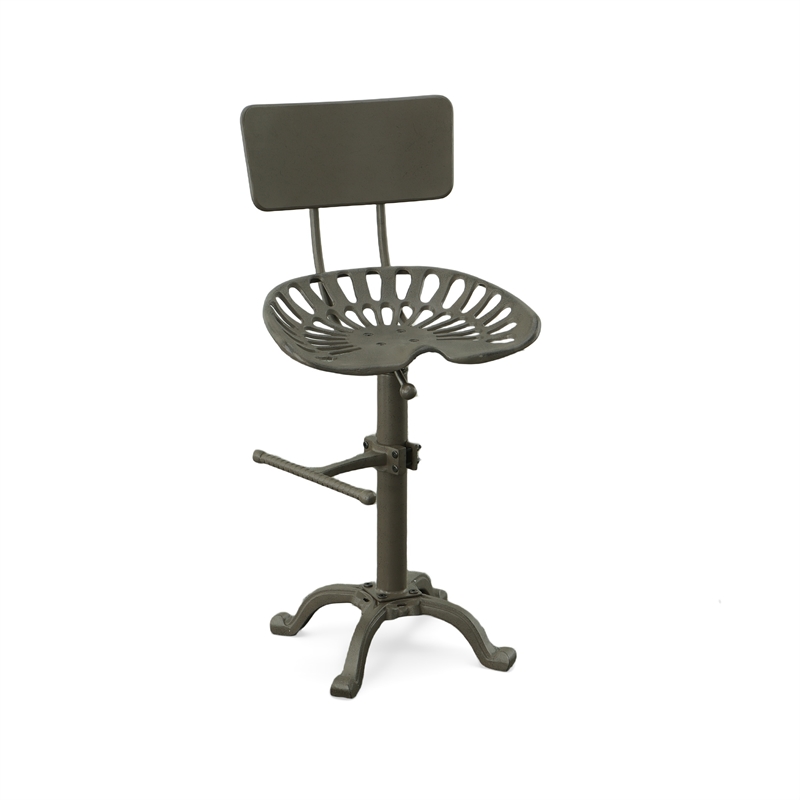 Carolina Classics August Adjustable Bar Stool in Gray