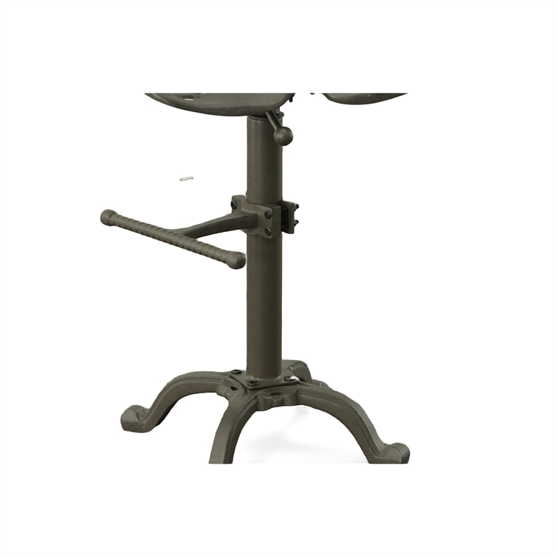 Carolina Classics August Adjustable Bar Stool in Gray
