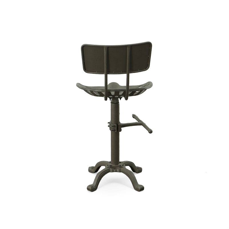 Carolina Classics August Adjustable Bar Stool in Gray