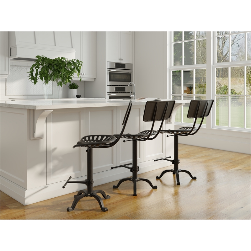 Carolina Classics August Adjustable Bar Stool in Gray