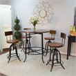 Carolina Classics Ryder Adjustable Bar Stool in Chestnut and Black