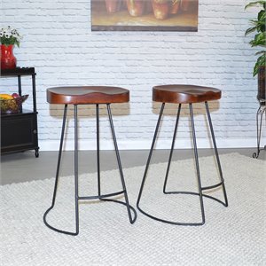 Carolina Classics Saga 25&quot Counter Stool in Chestnut (Set of 2)