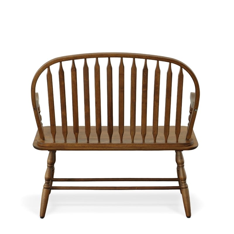 Carolina Classics Windsor Living Room Bench in American Oak