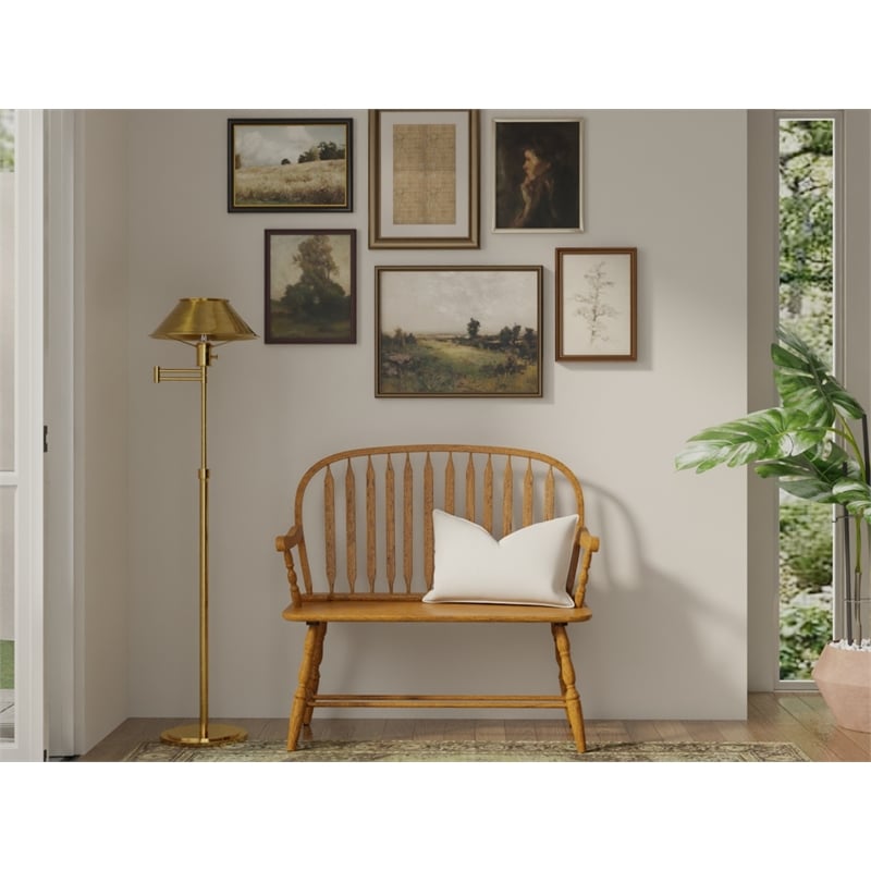 Carolina Classics Windsor Living Room Bench in American Oak