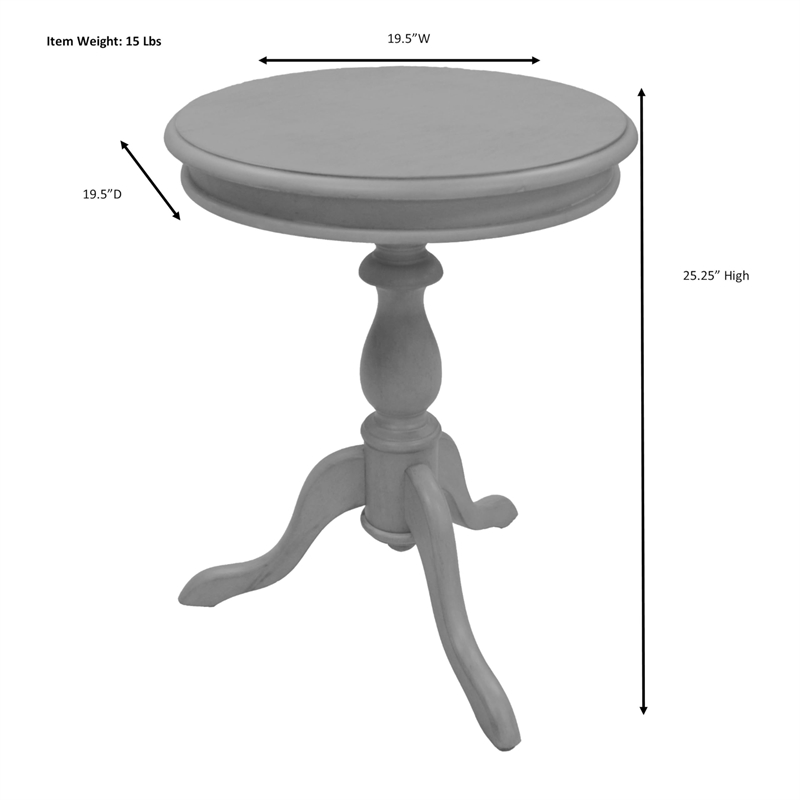 Carolina Classic Leeann Pedestal Accent Table in Weather Gray