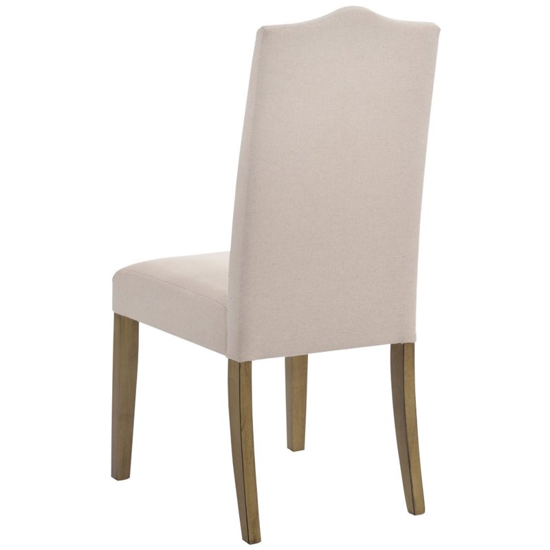 Carolina Classics Romero Nail head Parson Chair Harvest Oak with Linen