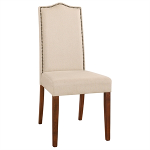 Carolina Classics Romero Nail head Parson Chair Chestnut with Linen